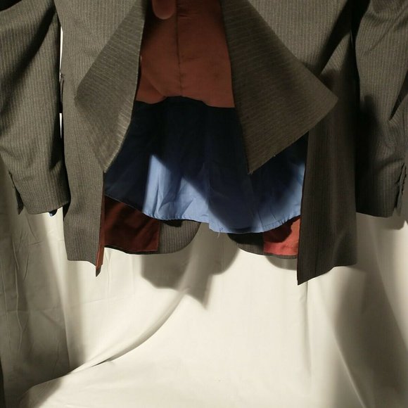 Sartoria Partenopea Men's Sz 40 Super 110s Wool Full Lined Gray Pinstripe Blazer - Picture 5 of 12